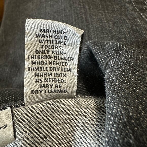 Chico’s Platinum size 2 (L) black cotton button front denim jacket - Picture 5 of 6